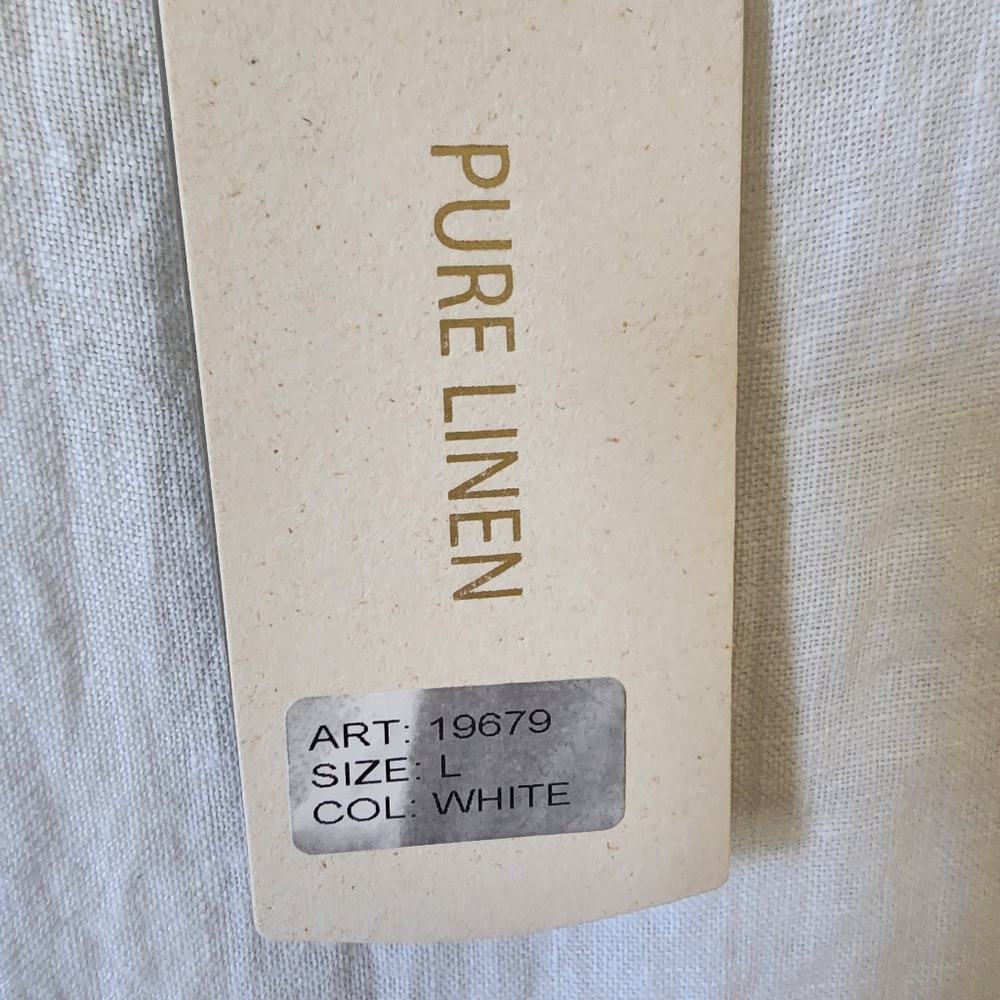 NWT White Sleeveless Dress Linen.  Made Italy Bellambra - Picture 4 of 4